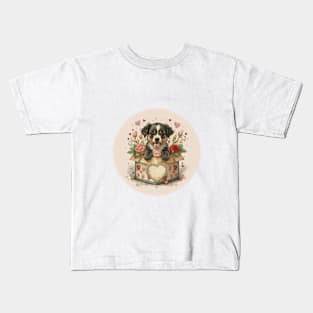 Cute Puppy in a candy box illustration Kids T-Shirt